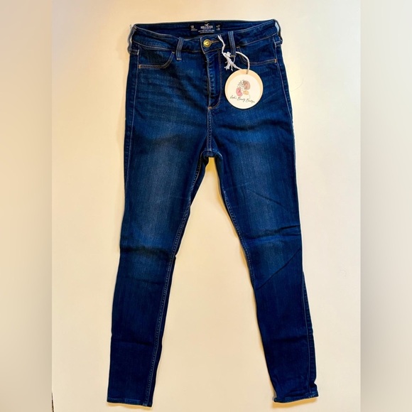 Hollister Blue Skinny Jeans with Stretch and Faded Details size 5R (f) - Picture 1 of 4